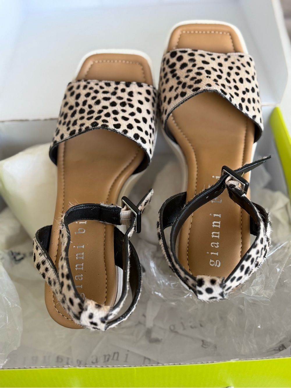 Gianni Bini Box Gianni Bini Leopard calf hair platform sandals size 7.5M